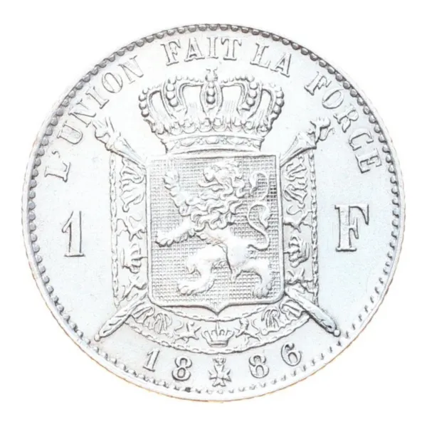 1 frank België 1886, keerzijde