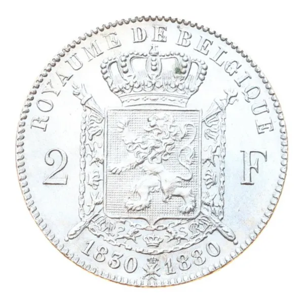 2 frank België 1880, keerzijde