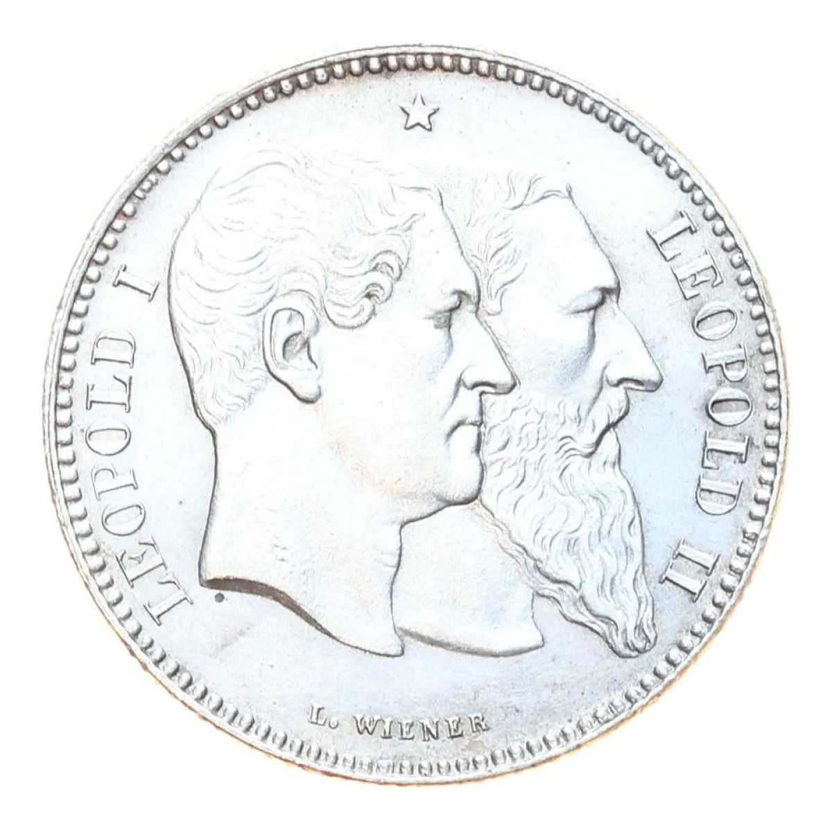 2 frank België 1880, voorzijde