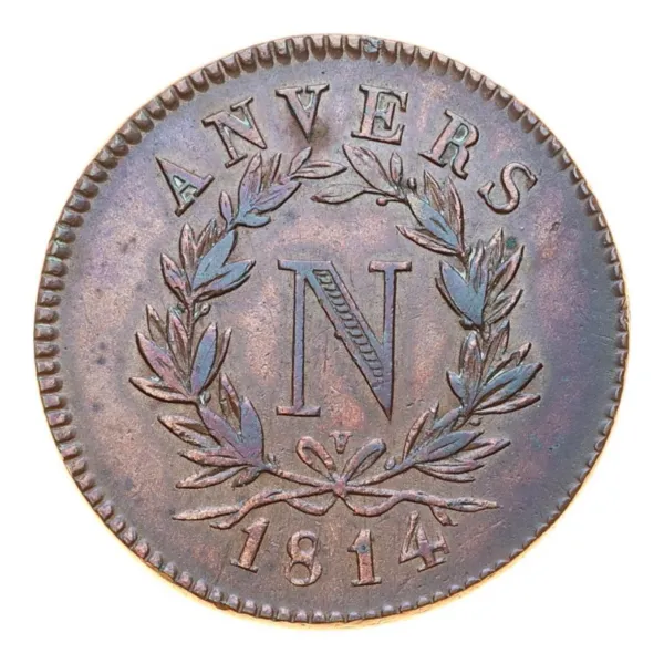 5 centimes België 1814, keerzijde