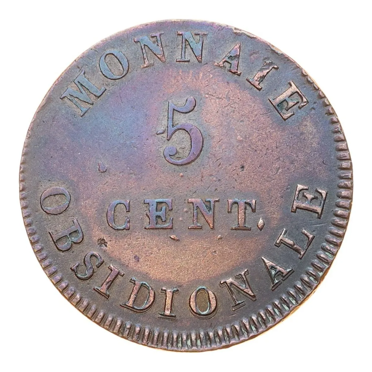 5 centimes België 1814, voorzijde